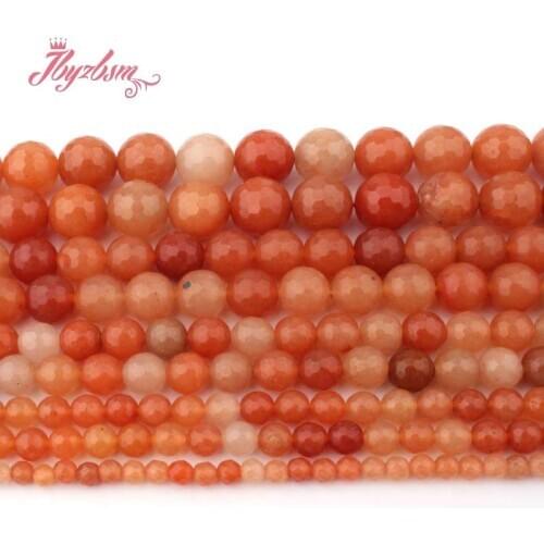4,6,8,10,12mm Faceted Round Beads Ball Red Aventurine Stone Beads For DIY Necklace Bracelets Jewelry Making 15" Free Shipping