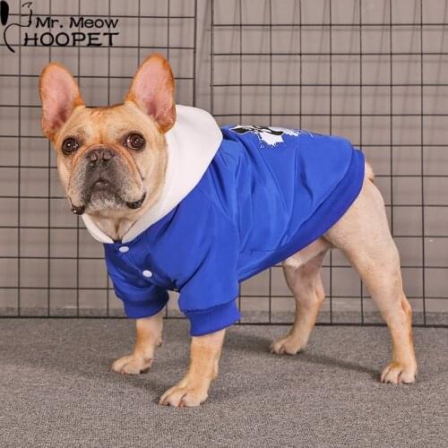 Hoopet Winter Pet Coat Dog Cat Hoodie Clothes Winter Apparel Bulldog Schnauzer Corgi Warm Jacket Small Dog Jacket