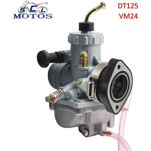 Sclmotos- For Yamaha DT125 YZ80 YZ85 DT100 RT100 RT180 DT175 BW200 Motorcycle Mikuni VM24 Carburetor Carb With Adapter Racing