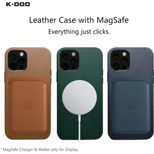 K-Doo Mag Noble Collection Premium Leather case with Magsafe official design back cover for iphone12/12pro/12mini/12promax