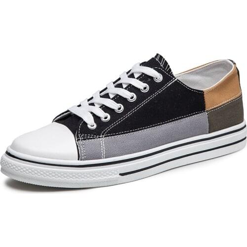 Mixed Colors Low Top Men Casual Shoes Fashion Canvas Shoes Breathable Flat Mens Sneakers Youth Wild Trendy Street Model Shoes