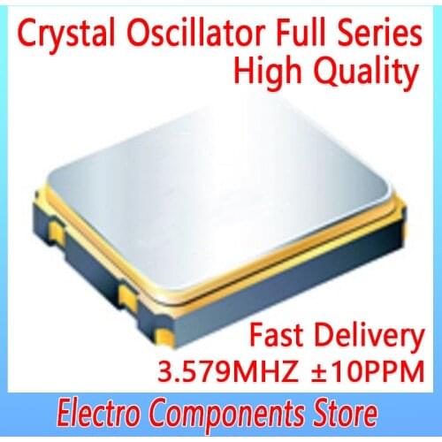 5PCS/Lot 5070 4Pin Active Chip Crystal Oscillator 4P 7050 3.579MHZ 1.8V-3.3V ±10PPM OCS Active SMD Quartz Resonator Crystal