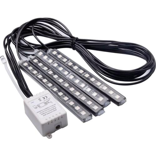 2019 Hot 12V Car RGB LED DRL 4Pcs Strip Light Car Auto Decorative Flexible LED Strips Atmosphere Lamp Light Kit Car Styling