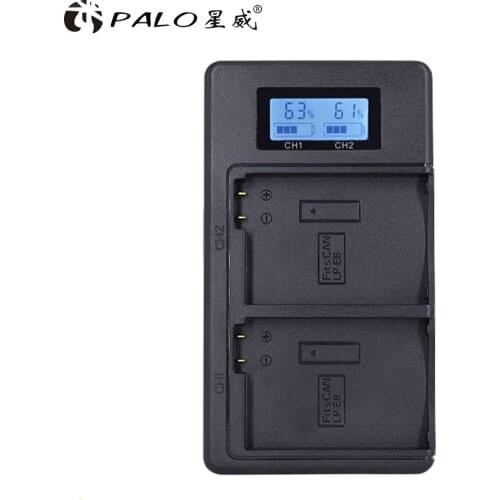 PALO LP-E8 LPE8 LP E8 Battery LCD Dual Charger for Canon EOS 550D 600D 650D 700D X4 X5 X6i X7i T2i T3i LP-E8 Battery Charger