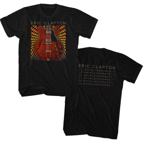 Eric Clapton Gibson Les Paul London Tour May 2011 Mens T Shirt Rock & Blues
