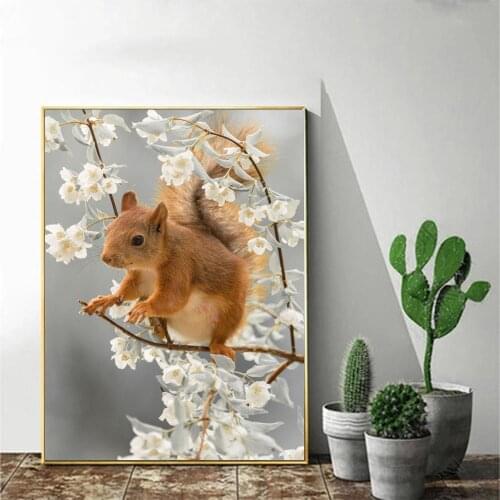 5d Diy Diamond Painting Animal Squirrel Diamond Embroidery Set Full Square Diamond Mosaic Cross Stitch Landscape Home Decoration