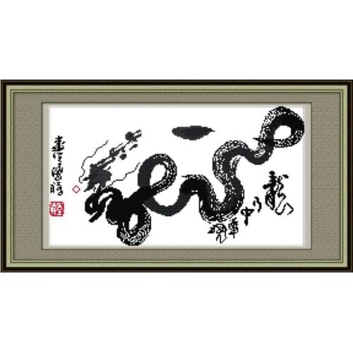 Dragon goes in world cross stitch kit 14ct 11ct count print canvas stitching embroidery kits