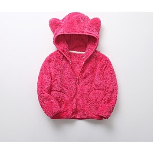 Baby Girls Coral Fleece Jacket Coat Autumn Winter Jacket For Boys Hooded Warm Outerwear Coat For Kids Girl Clothes Kids Jackets