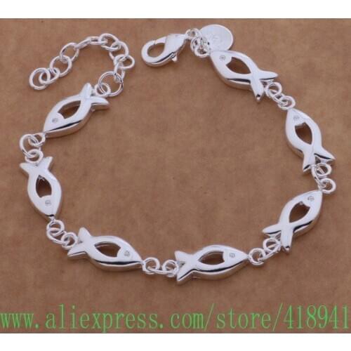Silver Plated bracelet, Silver Plated fashion jewelry Fish /earamrya bbtajtaa AH120