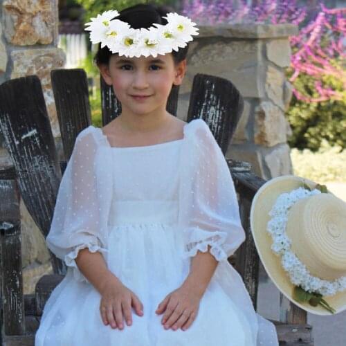 6 Sun Flower Headband Christmas Wreath Color Red Artificial Flower Headwear Holiday Boho Crown Hair Accessories For Women Girls