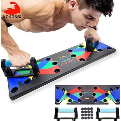 KoKossi Household Multifunction Push Up Rack Board Push-up Stands Body Building Training 9 System Comprehensive Fitness Exercise