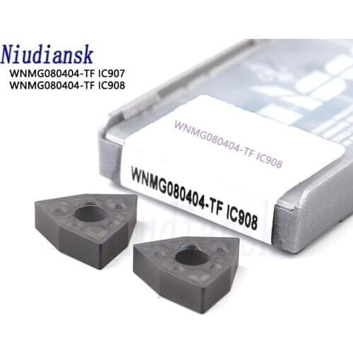 10PCS Hard Alloy WNMG080404 TF IC907 IC908 External Turning Tools Carbide insert Lathe cutter Tool WNMG080404 CNC turning insert