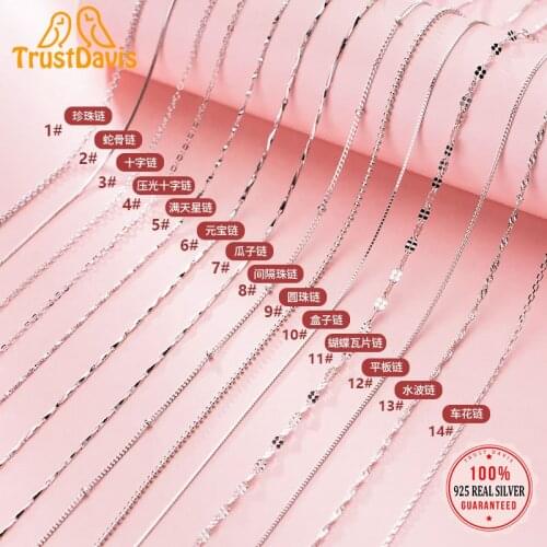 Trustdavis Real 925 Sterling Silver Fashion Box Chain Earrings Line Semi-finished Products Handmade DIY Accessories DZ88