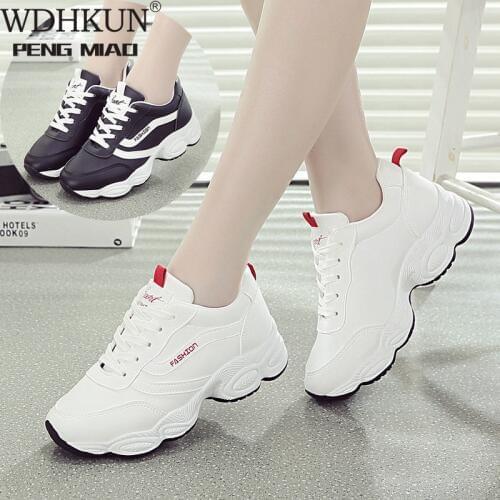 Autumn Shoes Woman Chunky Sneakers Lace Up Women Walking Platform Ladies Flats Vulcanized Shoes Comfort Winter Womens Footwear