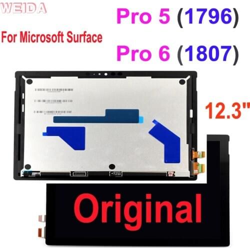 Original LCD For Microsoft Surface Pro 5 1796 Pro 6 1807 LCD Display Touch Digitizer Assembly For Surface pro5 Pro6 LP123WQ1Lcd