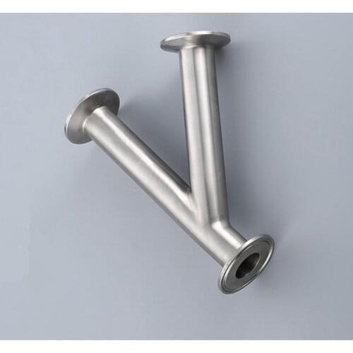 19mm 3/4" Pipe OD 1.5" Tri Clamp Oblique Y Shaped 3 Way SUS 304 Stainless Sanitary Fitting Spliter Homebrew Beer Wine