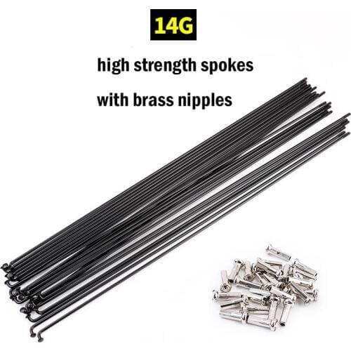 30pcs Bicycle Spokes 26 Inches 27.5inch 29inch with Brass Nipples Folding Bike MTB Road Bikes Spokes 255mm 259mm 268mm 270mm