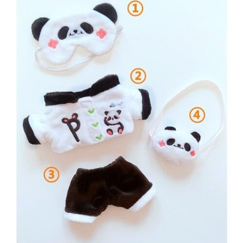 4 pcs 1 set Lovely Panda clothes 20cm doll clothes Outfit our generation cool stuff Korea Kpop EXO idol Doll accessories gift