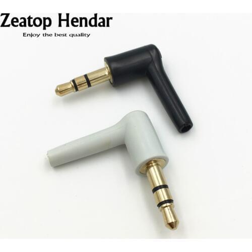 4Pcs 3.5 mm Jack 3 / 4 Pole 3.5mm Male 90 Right Angle L-shaped Stereo Headphone Plug Repair Earphone Audio Soldering Connector