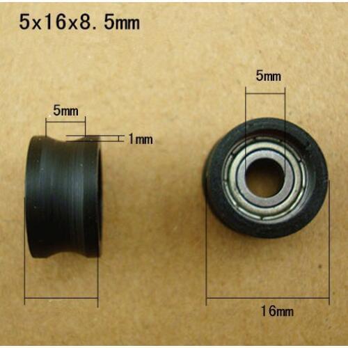 5 * 16 * 8.5 mm pulley encapsulates the embedded bearing plastic coated nylon wheel