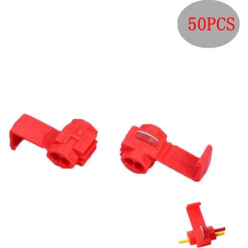 50PCS quick Wire connector terminal Red 220V 10A crimp for wires electrical splices terminal block faston car accessories wago