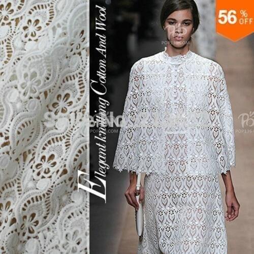 Garniture perles Many Color hollow out african george lace fabric nigerian water soluble lace textile fabric african cord lace