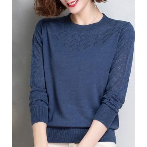Basic Thin Loose O-neck Sweater Pullover Women Spring Autumn Casual Long Sleeve Sweater for Women Female Chic Jumpers Y582