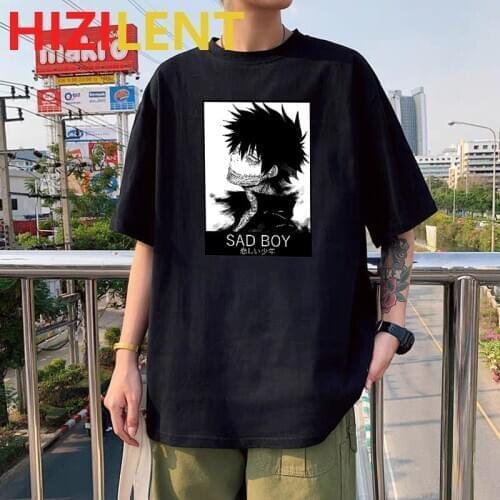 My Hero Academia Sad Boy Manga Printed T Shirt Unisex Summer Men Cotton T-shirt Anime graphic Tees Harajuku japanese streetwear