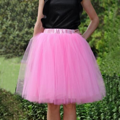HONGFUYU Women Tutu Tulle Skirt Elastic Waist Custom Made A Line Short Evening Skirt Wedding Petticoat Party Accessories YTL0037