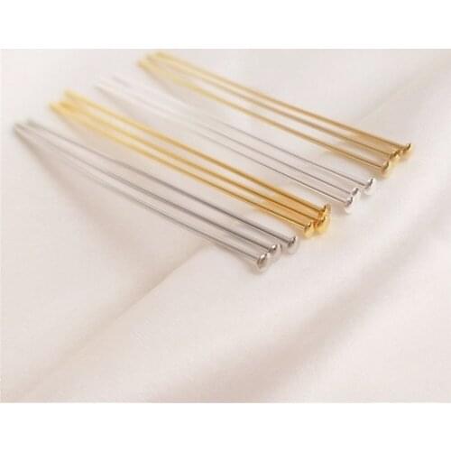 Circular face T needle 14K gold copper plated 18K real gold half round head needle handmade DIY jewelry earrings accessories