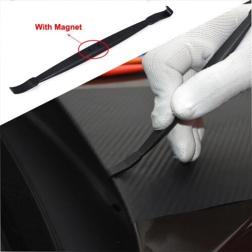 FOSHIO Carbon Fiber Vinyl Auto Car Edge Wrap Magnetic Squeegee Car Wrapping Scraper Film Sticker Wallpaper Installation Tool