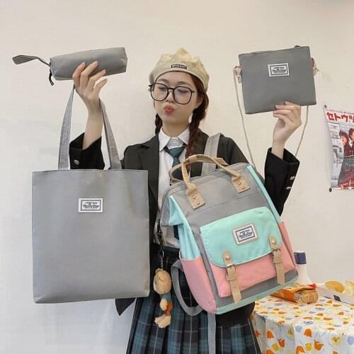 Kawaii Womens Backpack Pencil Case set school bags For Girls Schoolbag for elementary school students Travel Backpack 4 piece