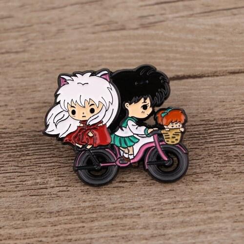 BG380 Dongmanli Couple Cartoon Enamel Pin Badge Brooch Anime Lovers Denim Shirt Lapel Pins Clothes Decoration Gift