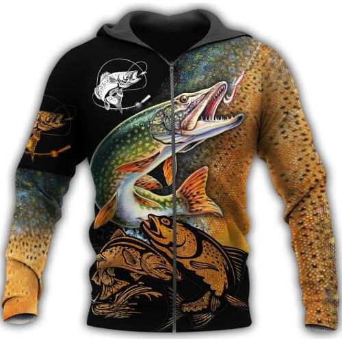 Parker Fishing 3D Fully Printed Mens Zip Hoodie Harajuku Sweatshirt Unisex Casual Jacket Pullover Sudadera Hombre