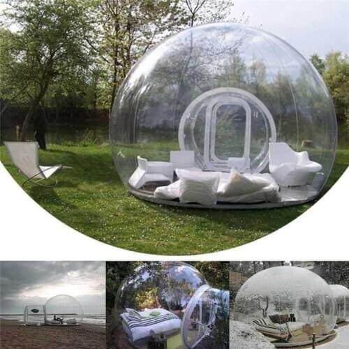 Blower Inflatable Bubble House 2 People Outdoor Single Tunnel Inflatable Camping Tent Family Camping Backyard Transparent Tent