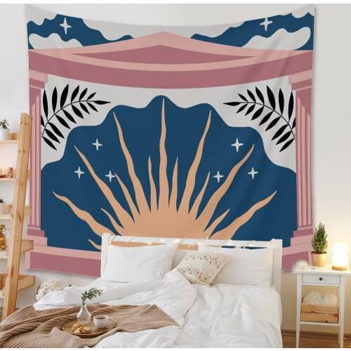 New Bohemian Abstract Sun Print Tapestry Wall Hanging Living Room Bedroom Ethnic Style Paintings Home Decoration Beach Towel