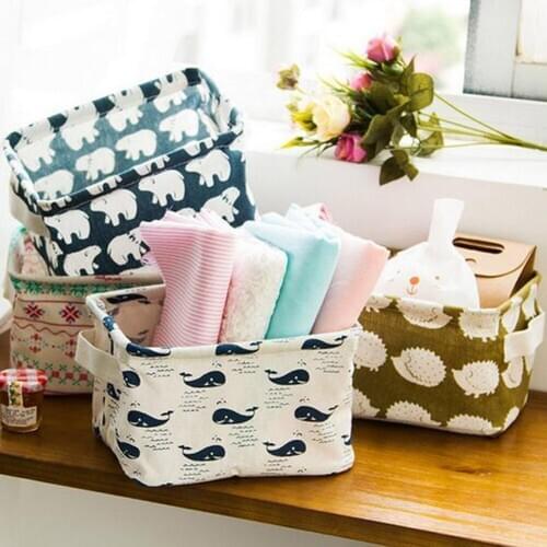 DIY Desktop Storage Basket Sundries Underwear Toy Storage Box Cosmetic Book Organizer Stationery Container Laundry Basket