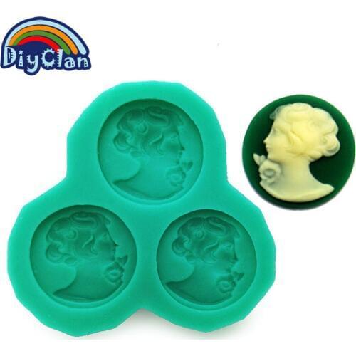 New arrival DIY silicone molds for cake decorating dame fondant mold mini queen style chocolate soap mold kitchen F0588MR35