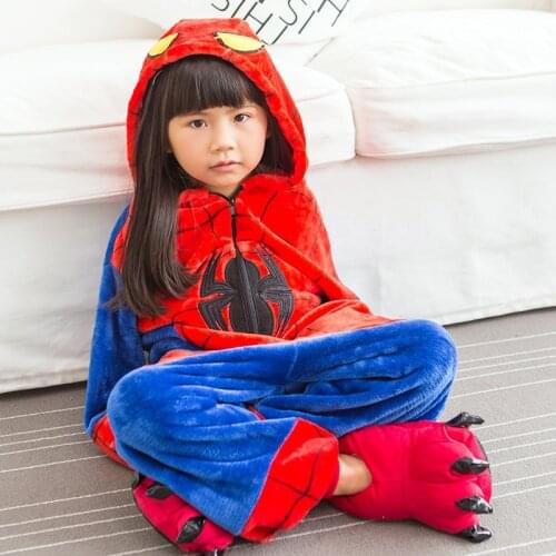 Winter Flannel Dragon Stitch Unicorn Kigurumi Pajamas Hooded Animal Cartoon Boys Pyjamas Onesie Pijamas for Girls Kids Sleepwear