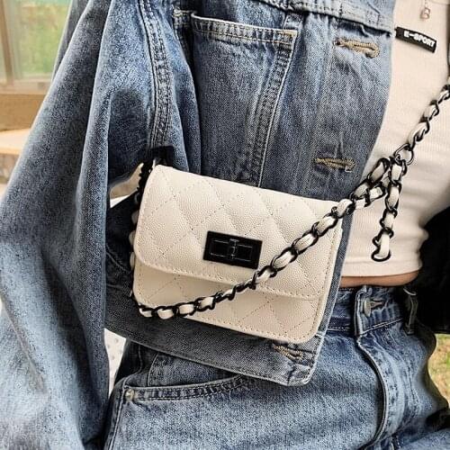 Luxury brand Ladies Chest bag 2021 Fashion New PU Leather Mini Womens Designer Handbag chain Shoulder Messenger Bag