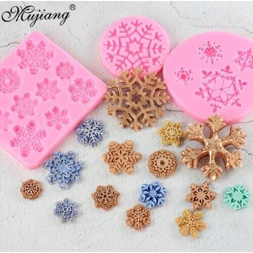 Christmas Decorations Snowflake Lace Party Fondant Cake Decorating Tools Chocolate Biscuits Candy Cupcake Silicone Baking Mold