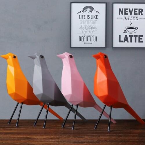 Nordic Eames Bird Crafts Artificial Geometric Bird Sculpture Office Decoration Ornaments Home Bird Sculpture Creative Ornaments
