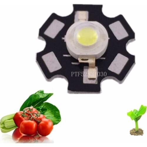 High Power 3W White Full Spectrum 380NNM-840NM Plant Grow Led Beads On 20MM PCB Board For Flower Garden Park Useage Led Lighting