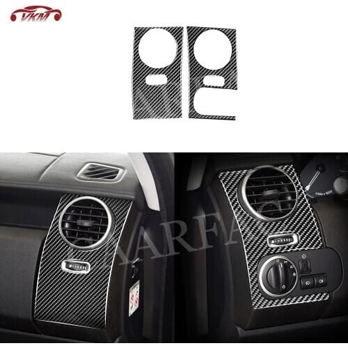 Carbon Fiber Front Central Control AC Outlet Vent Trim Frame Cover Modified Stickers For Land Rover Discovery 4 LR4 2010-2016