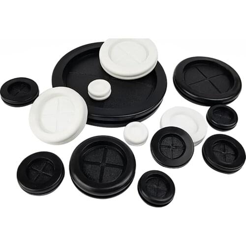 Wire Cable Blanking Blind Rubber Grommets Gasket 8mm-130mm Double-sided Black / White Rubber Electrical Cabinets Hole Plug