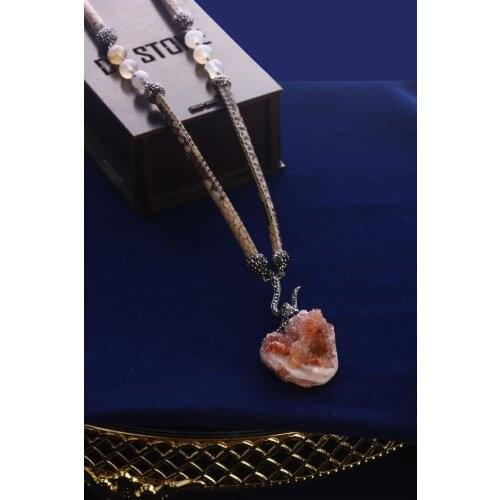 Women desert kuvarsı and agate pendant 20 hsr21