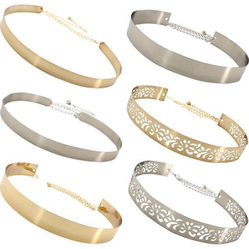 Casual Adjustable Waistband Belt for Women Metal Alloy Shiny Harness Belts Waist Belt Women Belt Waistbands for Dress Decoration
