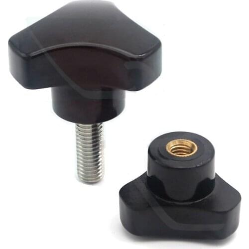 1pcs 304 stainless steel triangle handle bakelite handle hand screw, arc knob M5-M12