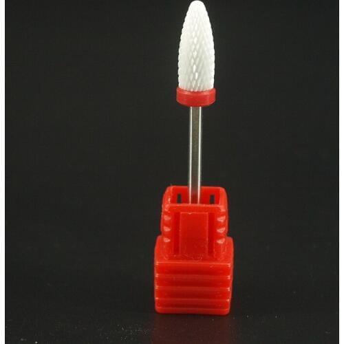 1*Fine Bullet Ceramic Nail Drill Bit Electric Manicure Machine Accessories Nail Art Tools Electric Manicure Cutter Nail Files