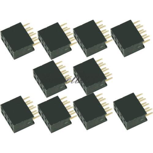 20pcs/lot Double Row Female Straight Pin Header 2X4 pin 2x4 Pin 8P 2.54mm Pitch Socket Pin Strip